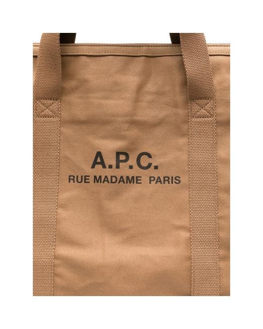 A.P.C. Brown Recuperation Gym Logo-Detail Tote Bag for men