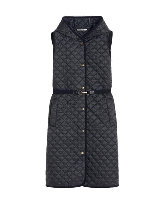 Max Mara Black The Cube Mtccamille Quilted Long Gilet