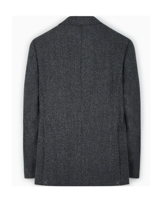 Canali Black Textured Two-Button Jacket for men