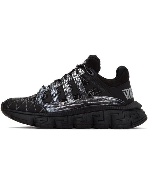 Versace Black Trigreca Lace-Up Sneakers for men