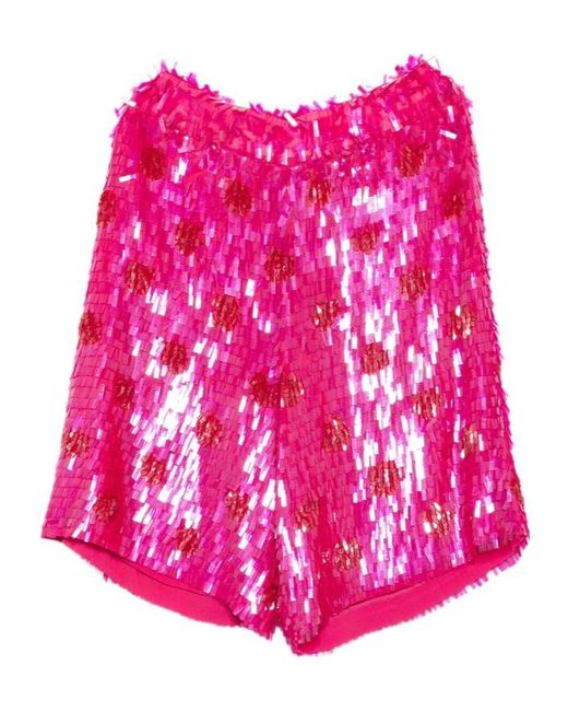 Dries Van Noten Pink Sparkling Casual Shorts