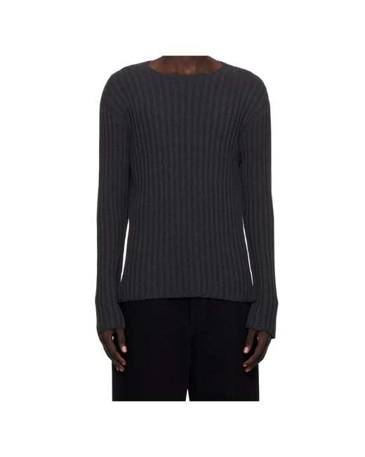 Acne Black Ribbed Jumper for men