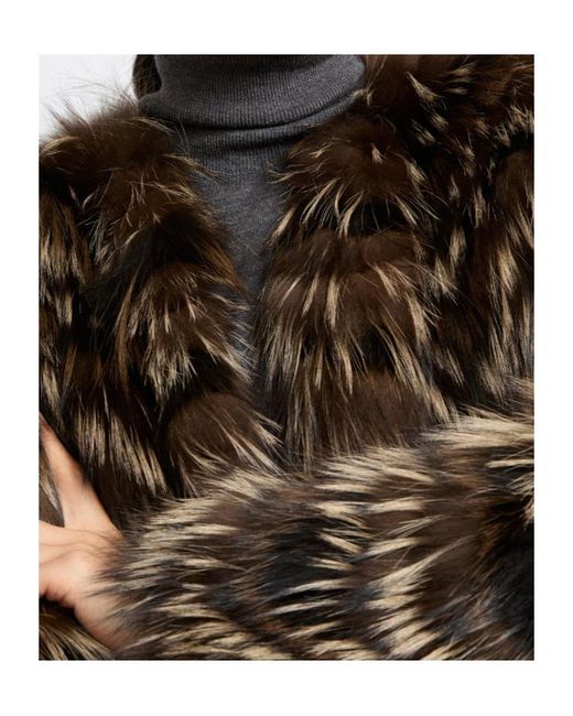 Yves Salomon Multicolor Fox Fur Knit Coat