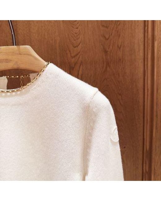 Moncler White Long Sleeve Sweater