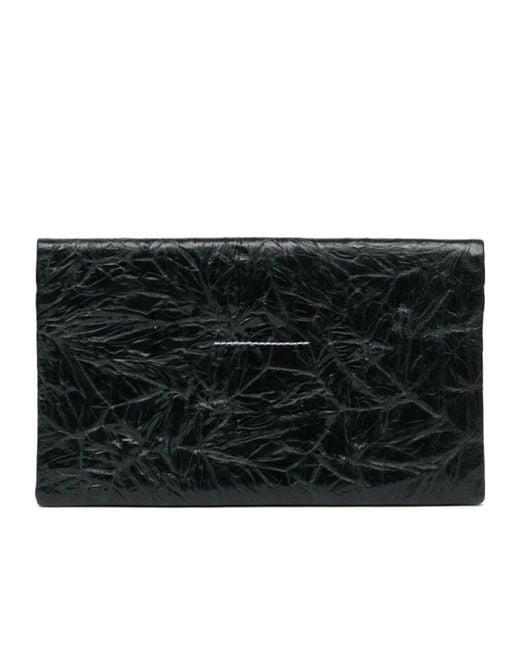 MM6 by Maison Margiela Black Logo-Patch Clutch Bag