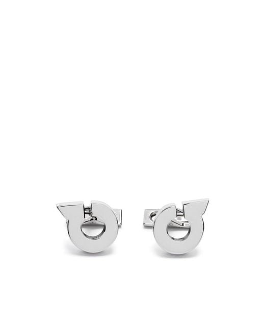 Ferragamo White Ferragamo Gancini Cufflinks for men