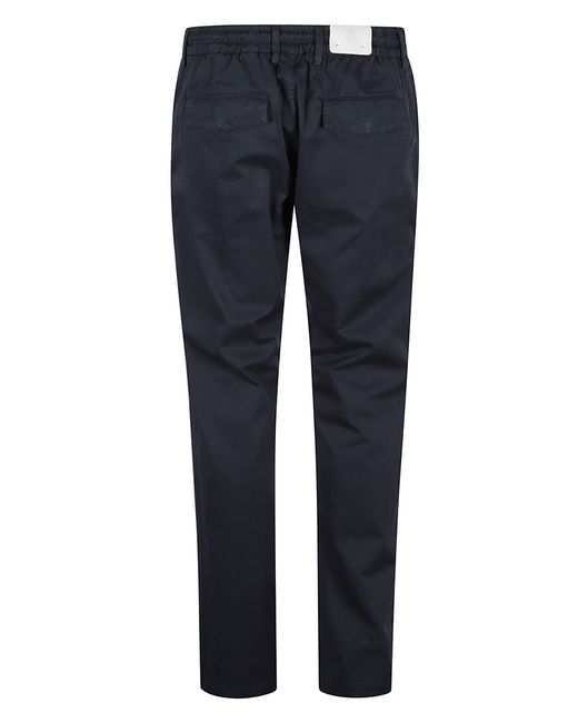 Eleventy Blue Drawstring-Waist Chino Trousers for men