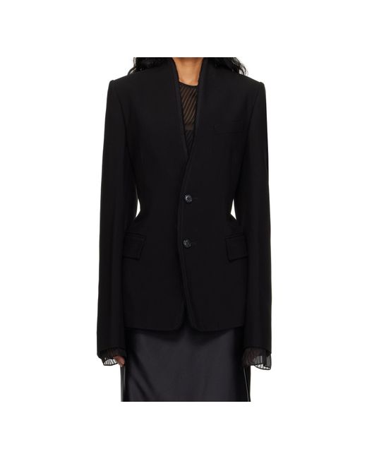 Ann Demeulemeester Black Sady Collarless Fitted Blazer