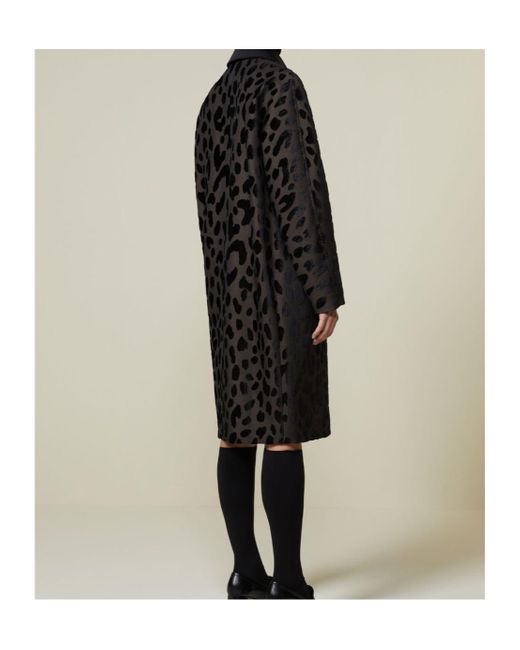 Max Mara Black Atelier Single-Breasted Spotted Velvet Coat