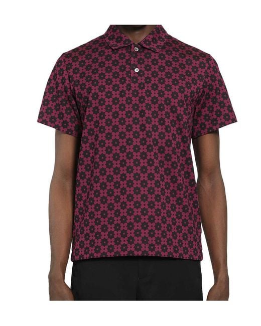 Comme des Garçons Purple Printed Polo Shirt for men