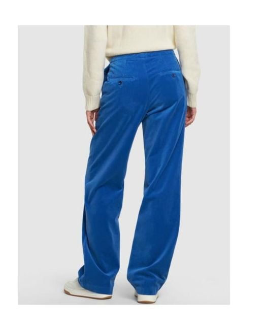Aspesi Blue Velvet High-Waisted Casual Pants