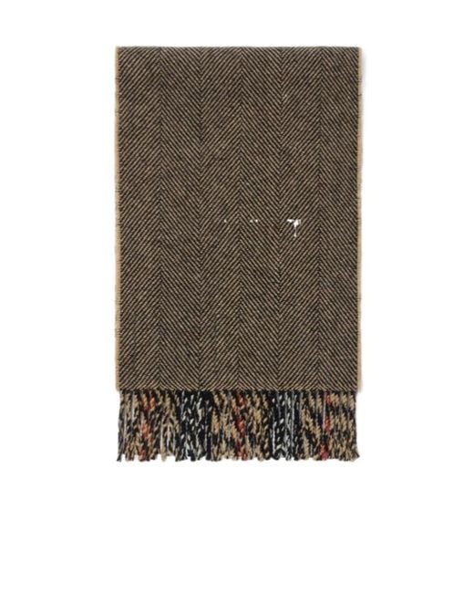 Burberry Multicolor Reversible Checked Fringed Scarf for men