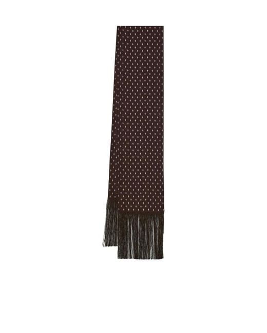Ferragamo Brown Ferragamo Micro Gancini Printed Fringed Scarf for men