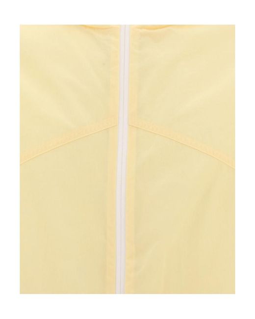 Jil Sander Yellow Zip-Up Drawstring Hooded Jacket for men