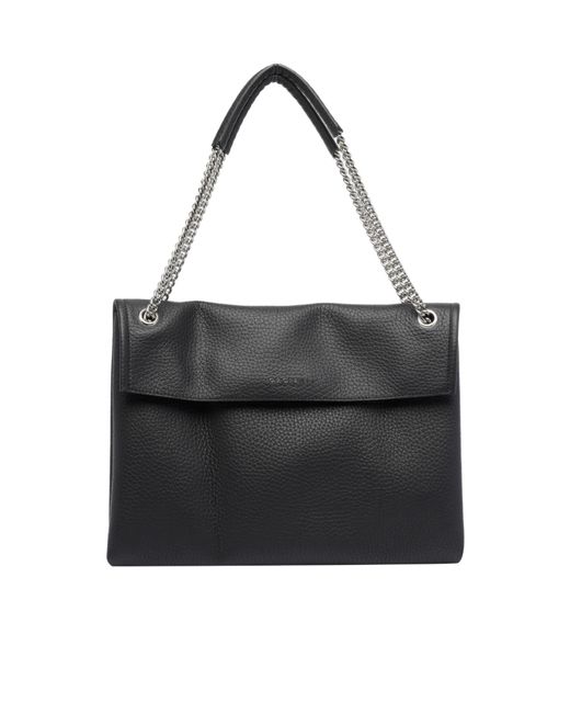 Orciani Black Venus Soft Midi Shoulder Bag