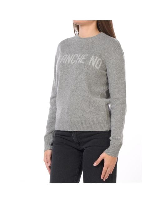 Mc2 Saint Barth Gray Long-Sleeved Knitted Sweater
