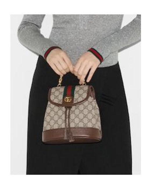Gucci Brown Ophidia Mini Backpack
