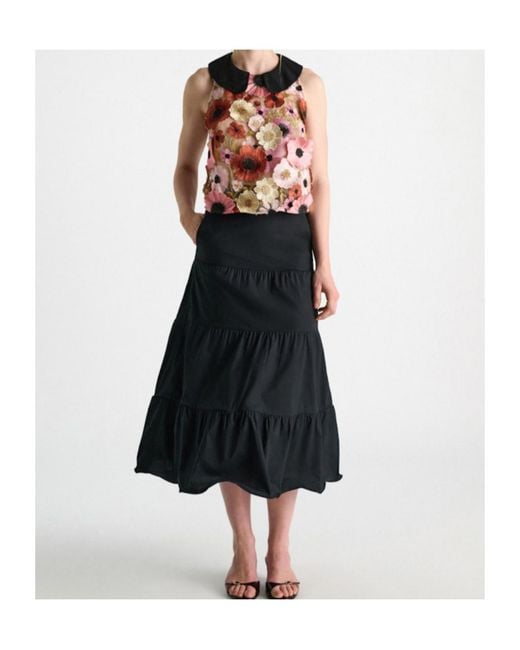 Dorothee Schumacher Red A-Line Top With 3D Embroidery