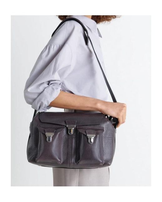 Lemaire White Medium Gear Leather Shoulder Bag for men