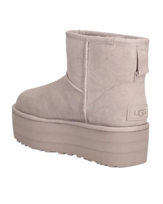 Ugg Gray Classic Mini Platform Ankle Boots