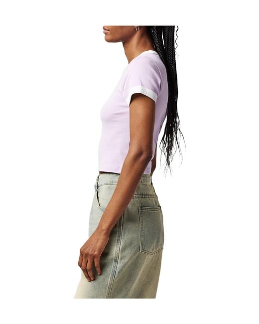 Boss Pink Ribbed Cropped Tshirt