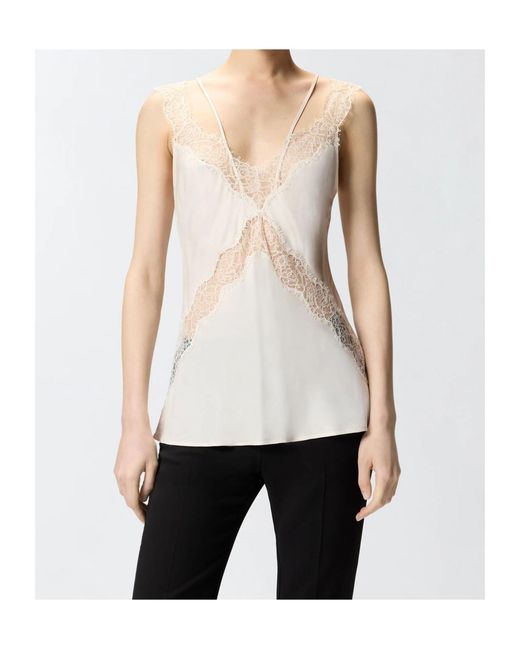 Pinko Natural Lydia Lace Detailed Top