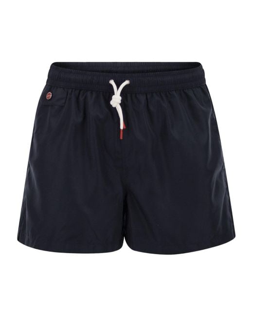 Kiton Blue Short Drawstring Swimwear for men