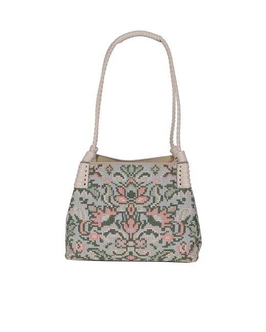 Etro White Libra Small Patterned Tote Bag