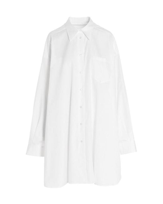 Maison Margiela White Knee-Length Shirt