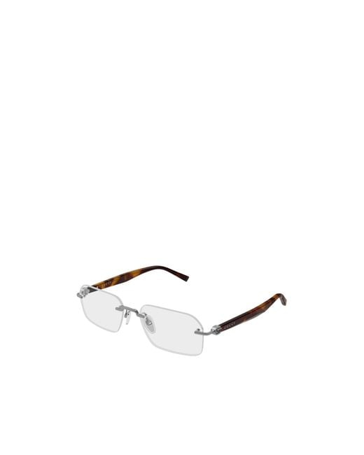 Gucci White Rectangle Eyeglasses for men