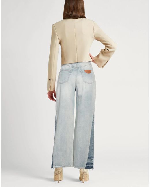 Chloé Gray Light-Colored Denim Wide-Leg Pants