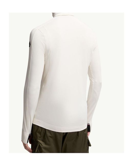 Moncler White Polartec Half-Zip Sweatshirt for men