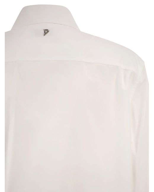 Dondup White Pleated Bib Front Shirt