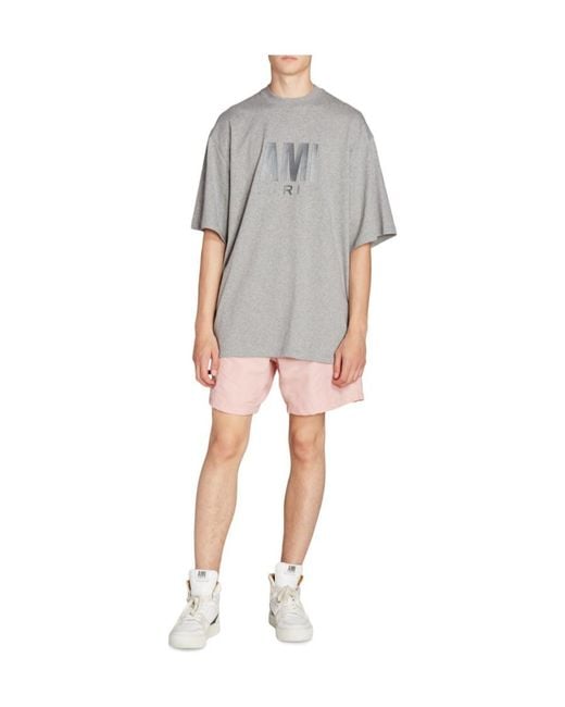 AMI Pink Drawstring Swimming Shorts for men
