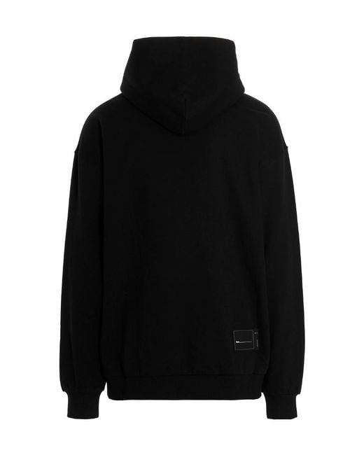 we11done Black Logo Hooded Sweater for men