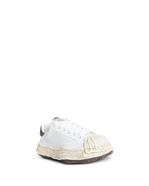 Maison Mihara Yasuhiro White Blakey Torn-Film Lace-Up Sneakers for men