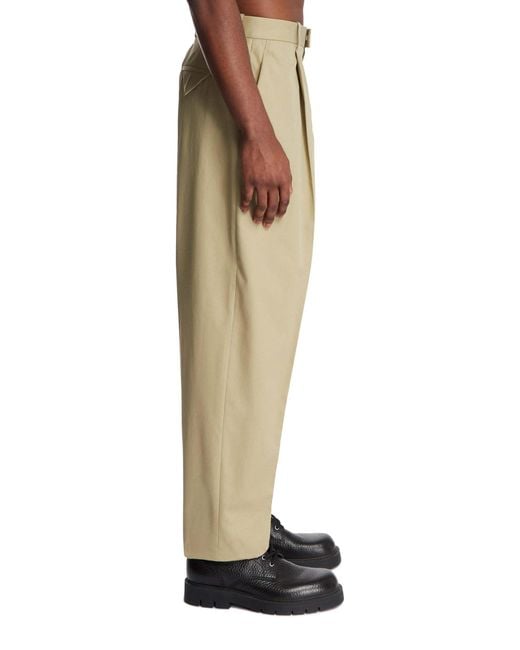 Bottega Veneta Natural Straight Leg Twill Trousers for men