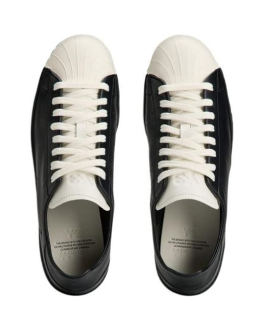 Y-3 Black Superstar Shell-Toe Leather Sneakers for men