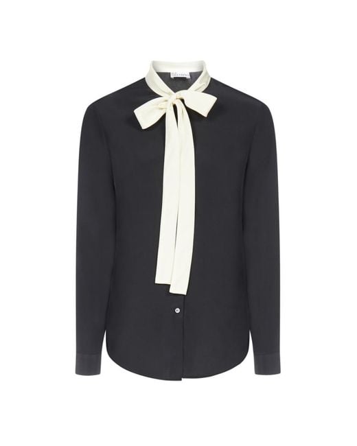 RED Valentino Blue Bow Blouse