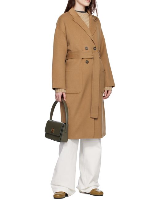 Anine Bing Brown Dylan Belted Double-Breasted Coat