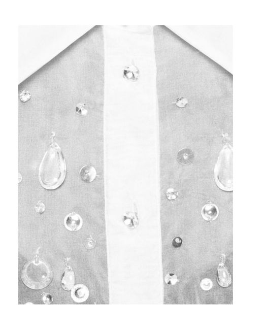 retroféte White Retrofete Embellished Sheer Shirt