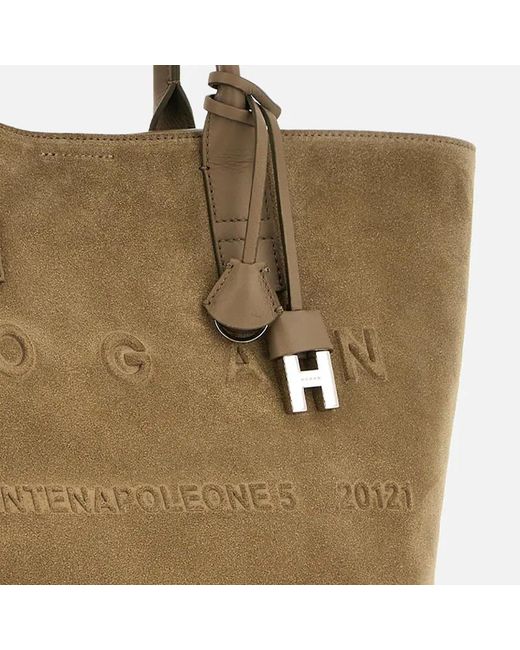 Hogan Natural Address Logo-Embossed Tote Bag