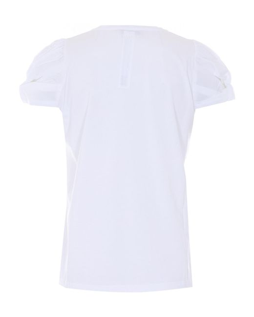 Twinset White Puff-Sleeve T-Shirt