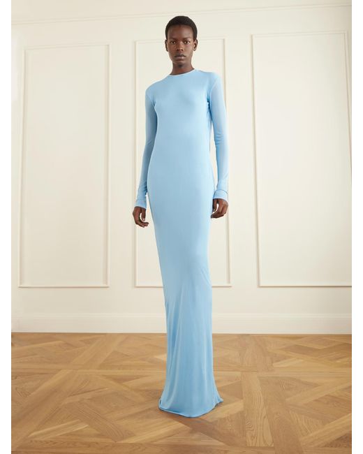 Tom Ford Blue Crepe Silk Gown