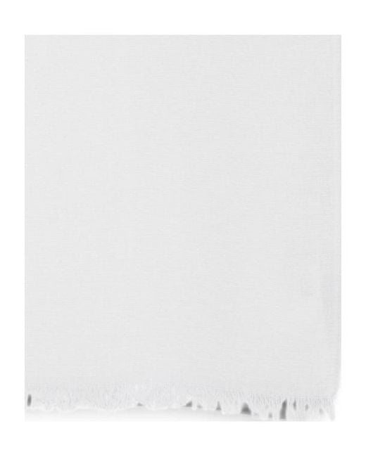 Fabiana Filippi White Sequin-Embellished Frayed Scarf