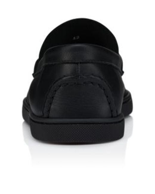 Christian Louboutin Black Slip-On Leather Loafers for men