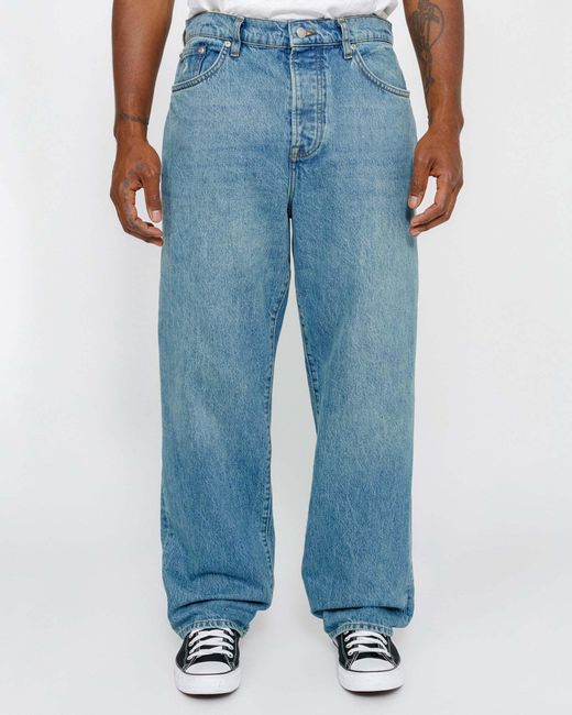 Stussy Blue Five-Pocket Jeans for men