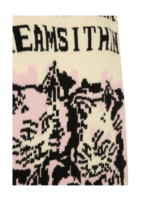 Philosophy Di Lorenzo Serafini Natural Graphic-Print Knitted Sweater