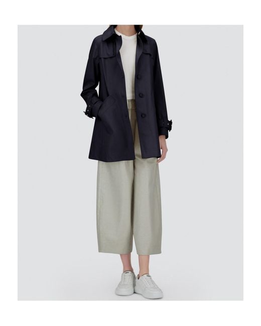 Herno Blue Long Sleeved Buttoned Trench Coat