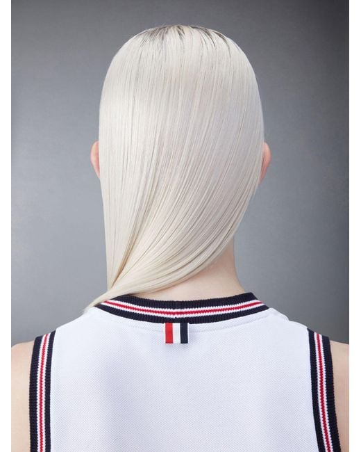 Thom Browne White V-Neck Sleeveless Dress